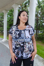 Load image into Gallery viewer, Black LABB Clothing | BL100-223B Fresh Mag Short Sleeve Slub Knit Top