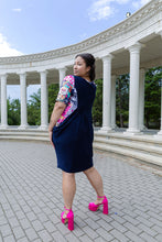 Load image into Gallery viewer, Black LABB Clothing | BL107-223 Fresh Mag Navy Pocketed Dress with Inset