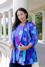 Load image into Gallery viewer, Black LABB Clothing | BL17-218 Whimsical Blue Open Jacket in Mesh