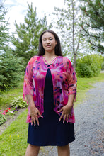 Load image into Gallery viewer, Black LABB Clothing | BL22-227 Luscious Pink Criss Cross Overlay