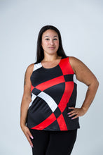 Load image into Gallery viewer, Black LABB Clothing | BL24-202 Perfect Red Geo Petite Tank