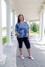 Load image into Gallery viewer, Black LABB Clothing | BL53-224 Denim Craze Lillie Short Sleeve Layered Top