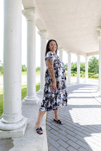 Load image into Gallery viewer, Black LABB Clothing | BL58-223B 3 Tier Beige Fresh Magazine Short Sleeve Dress