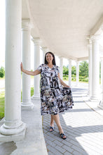 Load image into Gallery viewer, Black LABB Clothing | BL58-223B 3 Tier Beige Fresh Magazine Short Sleeve Dress