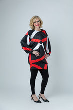 Load image into Gallery viewer, Black LABB Clothing | BL66-202 Red Geo Banded Top