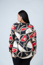 Load image into Gallery viewer, Black LABB Clothing | BL68-201 Chain Link Collar Scoop Neck Top