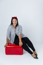 Load image into Gallery viewer, Black LABB Clothing | BL73-204 Houndstooth Front Split Top