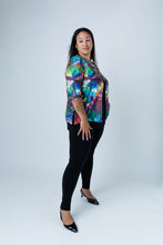 Load image into Gallery viewer, Black LABB Clothing | BL73-209 Dragonfly/Navy Front Split Top