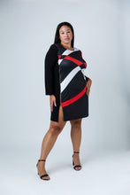 Load image into Gallery viewer, Black LABB Clothing | BL81-202 Red Geo Side Zip Tunic