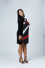 Load image into Gallery viewer, Black LABB Clothing | BL81-202 Red Geo Side Zip Tunic