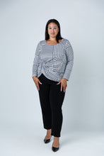 Load image into Gallery viewer, Black LABB Clothing | BL83-204Y Houndstooth Side Knotted Top