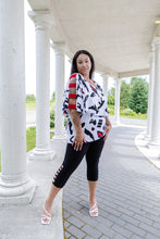 Load image into Gallery viewer, Black LABB Clothing | BL88-219 Mono Splash Ladder Sleeve Overlay Top