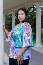 Load image into Gallery viewer, Black LABB Clothing | BL88-226 Coloured Marble Ladder Sleeve Overlay Top