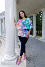 Load image into Gallery viewer, Black LABB Clothing | BL88-226 Coloured Marble Ladder Sleeve Overlay Top