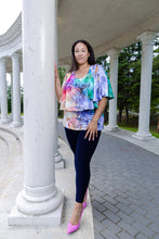 Load image into Gallery viewer, Black LABB Clothing | BL88-226 Coloured Marble Ladder Sleeve Overlay Top