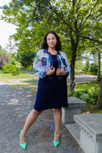 Load image into Gallery viewer, Black LABB Clothing | BL91-221/Navy Nature's Finest Mesh Jacket with Navy Linen Trim