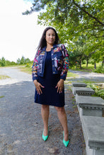 Load image into Gallery viewer, Black LABB Clothing | BL91-223/Navy Fresh Mag Mesh Jacket with Navy Linen Trim