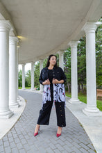 Load image into Gallery viewer, Black LABB Clothing | BL92-219 Mono Splash Mesh With Black Linen Jacket