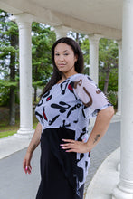 Load image into Gallery viewer, Black LABB Clothing | BL93-219 Mono Splash Layered Mesh Split Top