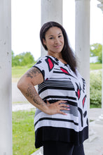 Load image into Gallery viewer, Black LABB Clothing | BL95-219 Mono Splash Combo V-Neck Tunic