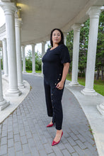 Load image into Gallery viewer, Black LABB Clothing | BL98-99 Black Linen Pant With Button Detail