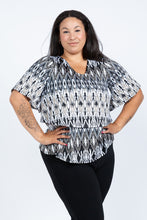 Load image into Gallery viewer, Black LABB Clothing | BL53-111 Aztec Lillie Short Sleeve Layered Top