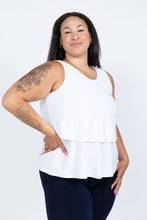 Load image into Gallery viewer, Black LABB Clothing | BL48-01 White Lillie Layered Tank