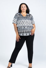 Load image into Gallery viewer, Black LABB Clothing | BL53-111 Aztec Lillie Short Sleeve Layered Top