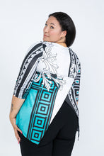 Load image into Gallery viewer, Black LABB Clothing | BL54-105 Athena Teal 3/4 Sleeve Split Back Top