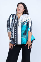 Load image into Gallery viewer, Black LABB Clothing | BL54-105 Athena Teal 3/4 Sleeve Split Back Top