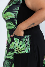 Load image into Gallery viewer, Black LABB Clothing | BL59-112 Tropical Fern Colour Block Dress
