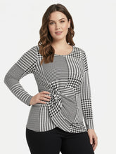 Load image into Gallery viewer, Black LABB Clothing | BL83-204Y Houndstooth Side Knotted Top