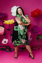Load image into Gallery viewer, Black LABB Clothing | BL59-112 Tropical Fern Colour Block Dress