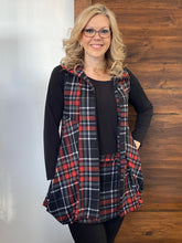 Load image into Gallery viewer, Reversible Black to Red Plaid Extender