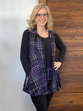 Load image into Gallery viewer, Reversible Black to Purple Plaid Extender