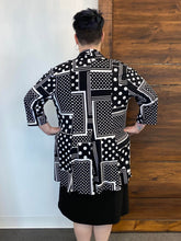 Load image into Gallery viewer, Black LABB | Black Dotted Geometric Open Jacket