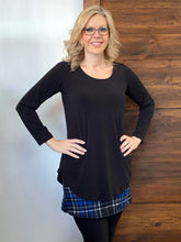 Load image into Gallery viewer, Reversible Black to Blue Plaid Extender