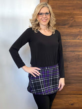 Load image into Gallery viewer, Reversible Black to Purple Plaid Extender