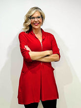 Load image into Gallery viewer, Black LABB Clothing | BL72-R Red Zip Tunic/Dress

