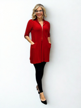 Load image into Gallery viewer, Black LABB Clothing | BL72-R Red Zip Tunic/Dress
