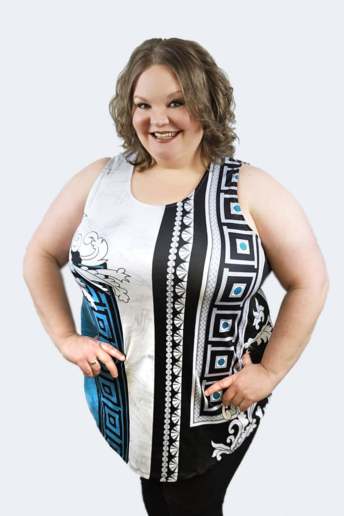 Black LABB Clothing | BL05-105 Perfect Athena Teal Round Neck Tank