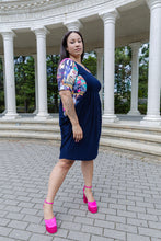 Load image into Gallery viewer, Black LABB Clothing | BL107-223 Fresh Mag Navy Pocketed Dress with Inset
