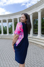 Load image into Gallery viewer, Black LABB Clothing | BL107-227 Luscious Pink Navy Pocketed Dress with Inset
