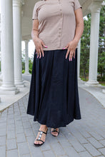 Load image into Gallery viewer, Black LABB Clothing | BL109-99 Black Linen Pin Tuck Skirt
