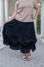 Load image into Gallery viewer, Black LABB Clothing | BL109-99 Black Linen Pin Tuck Skirt
