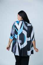 Load image into Gallery viewer, Black LABB Clothing | BL17-206 Black/Teal Swirl Open Jacket
