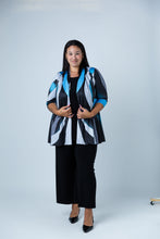 Load image into Gallery viewer, Black LABB Clothing | BL17-206 Black/Teal Swirl Open Jacket
