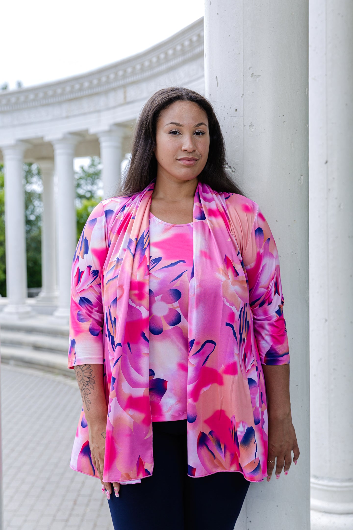 Black LABB Clothing | BL17-227 Luscious Pink Open Jacket in Mesh
