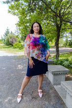 Load image into Gallery viewer, Black LABB Clothing | BL18-226 Coloured Marble Asymmetric Mesh Top
