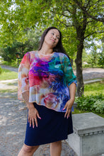 Load image into Gallery viewer, Black LABB Clothing | BL18-226 Coloured Marble Asymmetric Mesh Top

